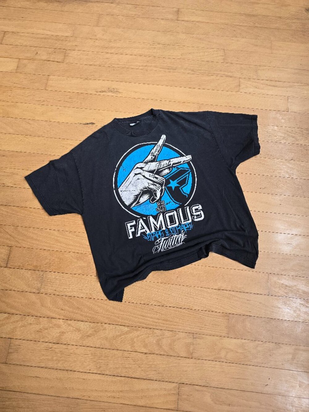 vintage Y2K | Famous Stars & Straps 'Family First' black boxy t-shirt | MENS XL
